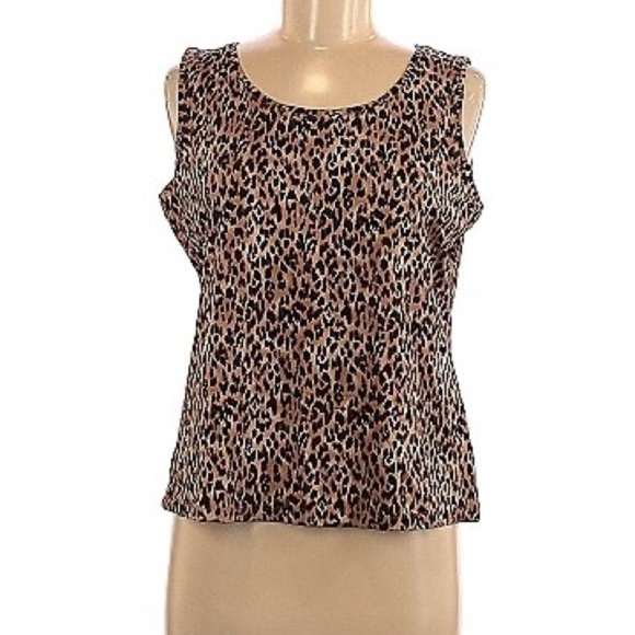 212 COLLECTION Animal Print Tank Top, Women’s M, Black Tan Ivory - Picture 1 of 5